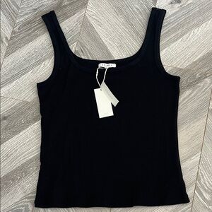 Z Supply Danya Ribbed Black Crop Top